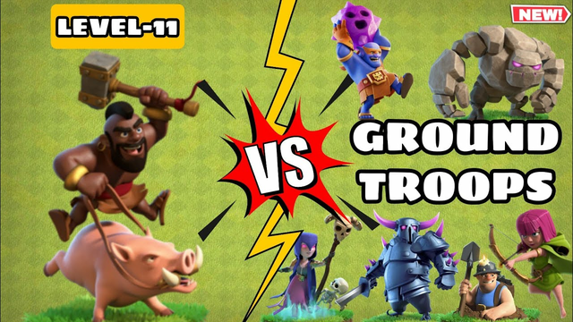 New Level Hog Rider Vs Ground Troops | Clash Of Clans | #coc#clashofclans#hogrider