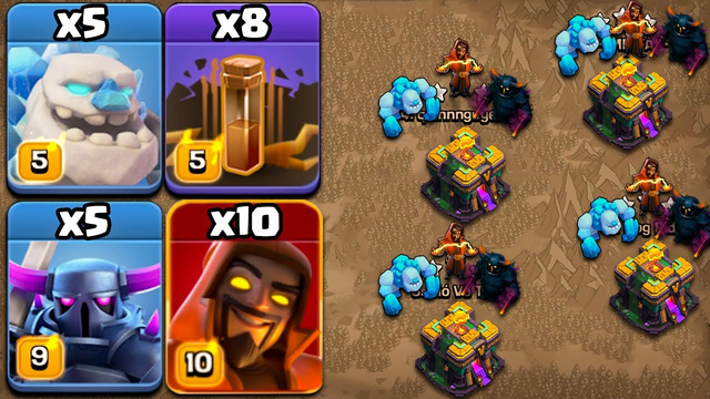 Th14 Ice Golem Pekka Super Wizard Attack Strategy With Earthquake 2021!  Th14 Attack Clash Of Clans