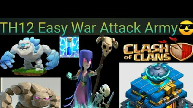 TH12  Zap-Witch Attack Strategy in Clash Of Clans. TH12 War Attack Army