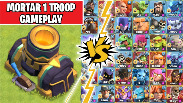 NEW MORTAR Gameplay | Max Mortar Vs Ground Troops | Clash Of Clans
