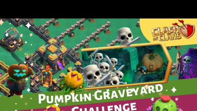 easily 3 star pumpkin graveyard challenge in clash of clans ( coc ).....