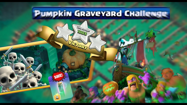 How To Get Easily 3 Star the Pumpkin Graveyard Challenge (Clash of Clans)