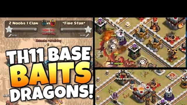 Insane TH11 Base (with LINK) BAITS Dragons then SHREDS THEM! Recovery Possible?! Clash of Clans