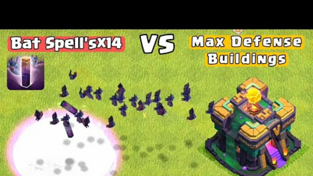 Bat Spell Vs Max Defense Buildings |Clash Of Clans  #coc#clashofclans