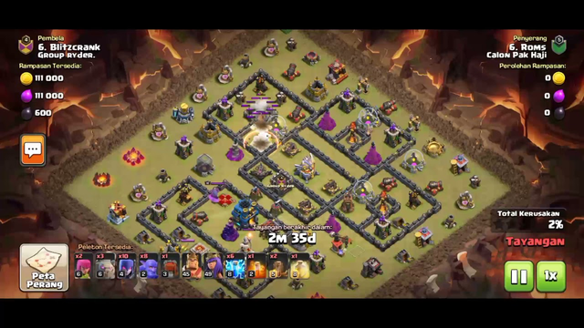 Attack War Clash Of Clans Town Hall 11 VS Town Hall 12 | Clear