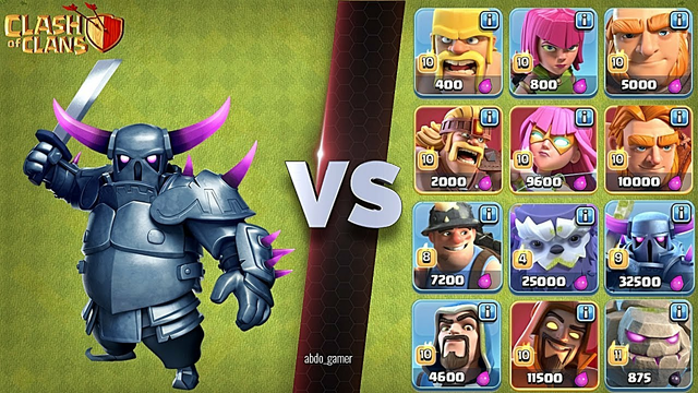 P.E.K.K.A vs All Troops (Clash of Clans)