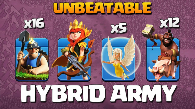 OP Strong Th 13 Hybrid Attack - Th13 Hybrid or Th13 Hog Miner Attack Strategy - Best TH13 Attack Coc