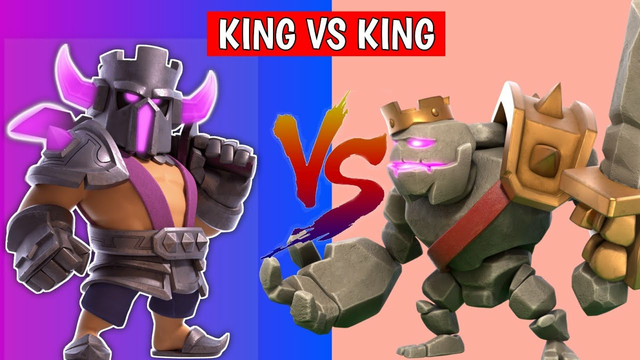 Max P.E.K.K.A King vs golem king in clash of clans