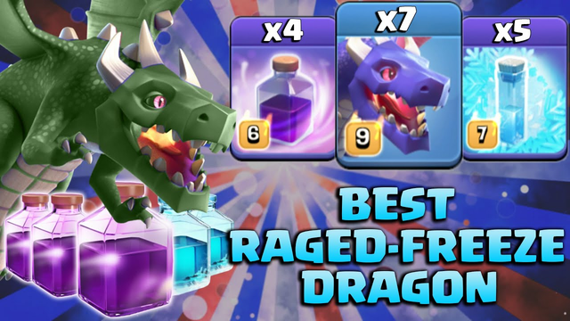 Dragon Attack 2021!  14 Max Dragon 5 Freeze Spell 4 Rage Spell 3star TH14 Attack | Clash of Clans