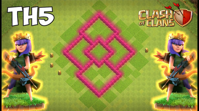 TH5 BASE Hybrid With Copy Link New Layout Clash Of Clans - COC TH5 Base Defense
