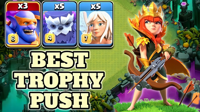 Best Trophy Push Attack !! Queen Walk With Super Bowler & Yeti - Th14 Attack Strategy Clash of Clans