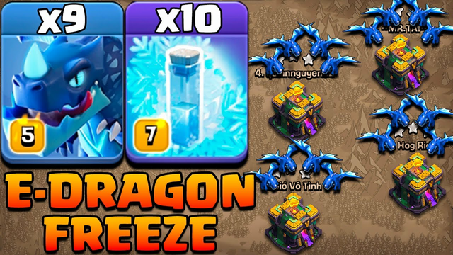 No Base Can Defend 9 Electro Dragon Attack With 10 Freeze  Best Th14 Attack Strategy Clash Of Clans