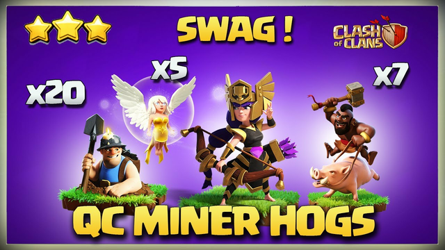 Th11 Queen Charge Miners - Th11 QC Miner Attack - Th11 Miner Hog - Best Th11 Attack Clash Of Clans