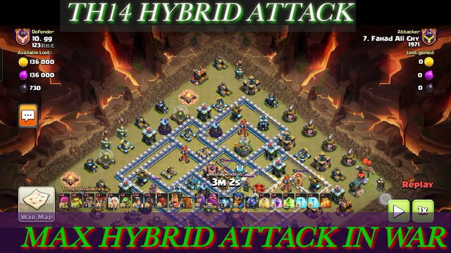 TH14 HYBRID ATTACK 2021. th14 max hybrid Clash of Clans.coc.