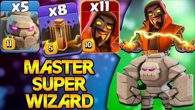 Master Super Wizard Attack With Golem & Earthquake !! Th14 Attack Strategy - Clash Of Clans