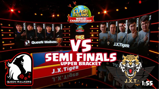 Queen Walkers vs J.X.Tiger Semi Finals (UB) World Championship Clash of Clans Finals Day 2