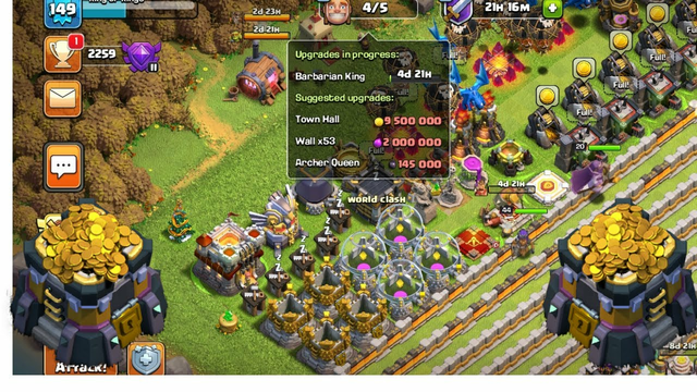 Clash of Clans- i made 106,000,000 million in 2 days for  max  th11 walls