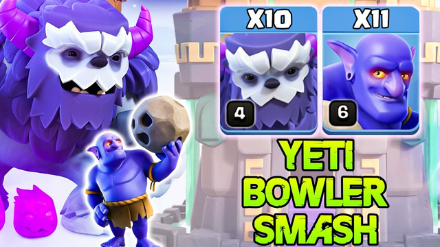 Max Yeti Bowler Attack Strategy 2021 !! 10 Yeti + 11 Bowler - TH14 Attack - Clash Of Clans