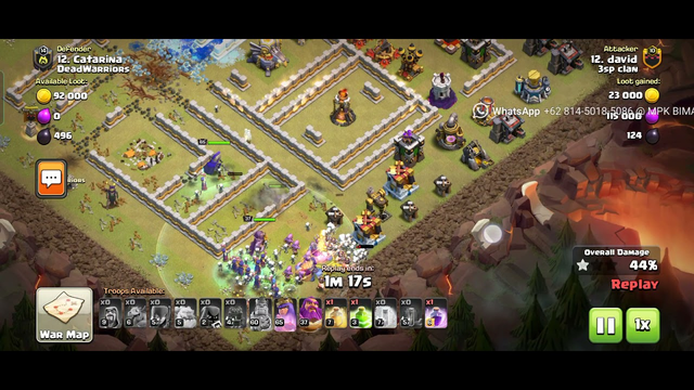 clash of clans get 3* using earthquake and head hunter