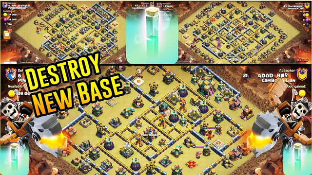 DRAGON RIDER With DRAGON + INVISIBILITY BLIMP Destroy Triple New BASE TH14 ( Clash of Clans )