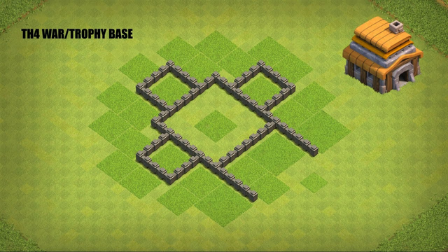 THE BEST TH4 WAR / TROPHY BASE 2022 | CLASH OF CLANS | LINK INCLUDED