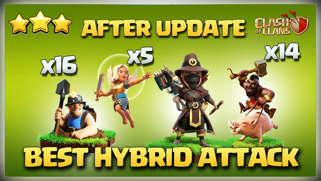 How To use TH12 Hybrid or Hog Miner Attack Strategy - Best TH12 Attack Strategy Clash of clans Coc