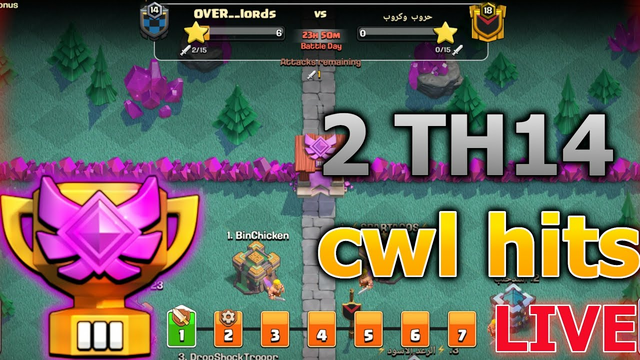 live cwl th14  hits- farming after / base reviews between hits (clash of clans)