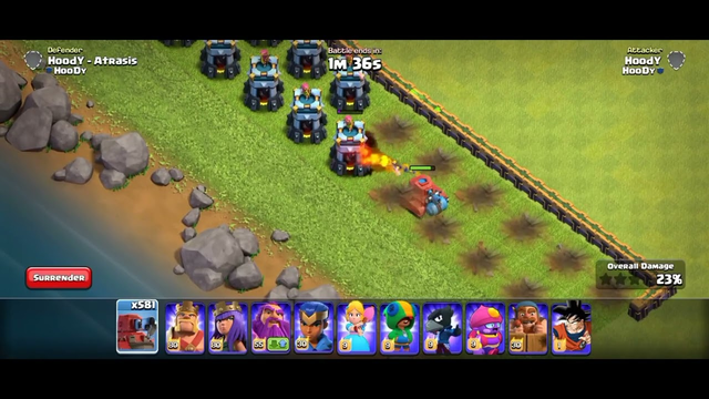 clash of clans 20 bomb archer tower vs fire tank