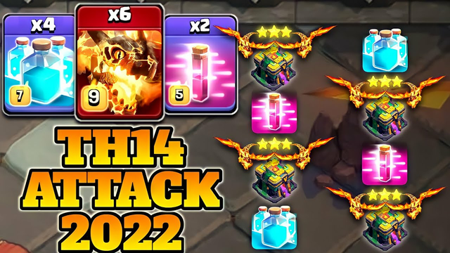 Th14 Super Dragon Attack Strategy 2022!! 6 Super Dragon + 2 Haste + 4 Clone Spell - Clash of Clans