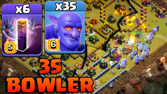 35 Bowler Attack With 6 Bat Spell - Best Th14 Attack Strategy 2022 Clash Of Clans Town Hall 14