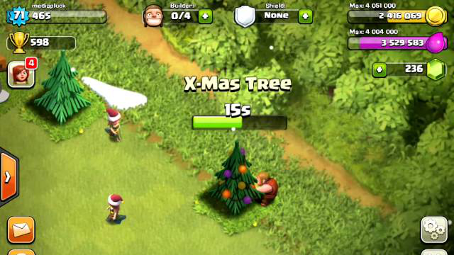 Cutting down the X-mas tree in Clash of Clans