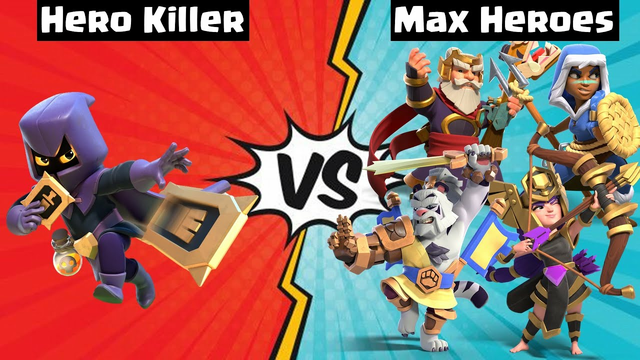 *Level 1* Headhunters vs All Max Heroes | Noob Hero Killer vs Max Heroes - Clash of Clans