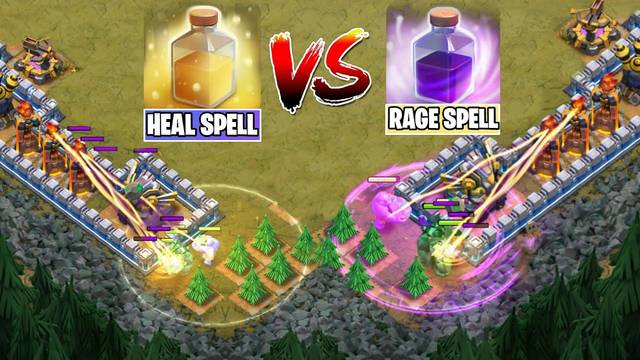 Rage Spell Vs Heal Spell Vs Dragon Lair | Spell Comparison | Clash of clans