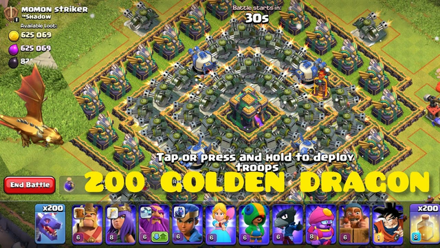 200 GOLDEN DRAGON ATTACK ||MR.PLAYSTORE GAMER ||CLASH OF CLANS ||
