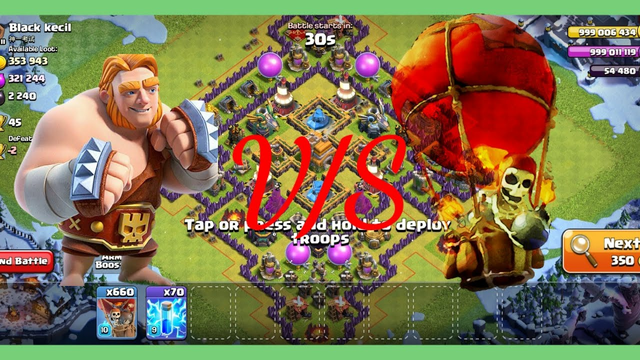 Gaint vs baloons in clash of clans