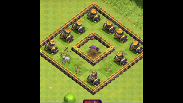 Archer Queen Vs 12x Mortars Formation // Clash Of Clans (coc) //#shorts #clashofclans
