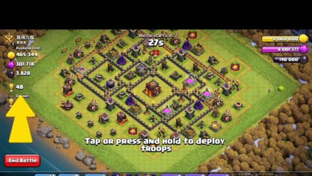 Clash of clans: Th10 V Th9 Revenge attack worth 48 Trophies!