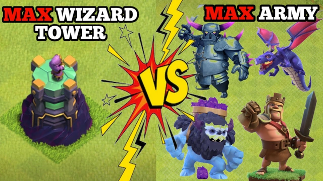 Clash of clans | Max wizard tower vs Max army | One attack | Coc gaming video |