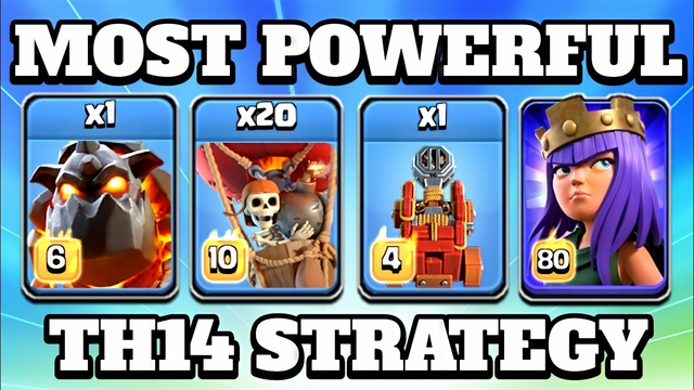 Most Powerful Th14 Queen Walk Lava Loon Attack Strategy!! Best Town Hall 14 Attack in Clash of Clans