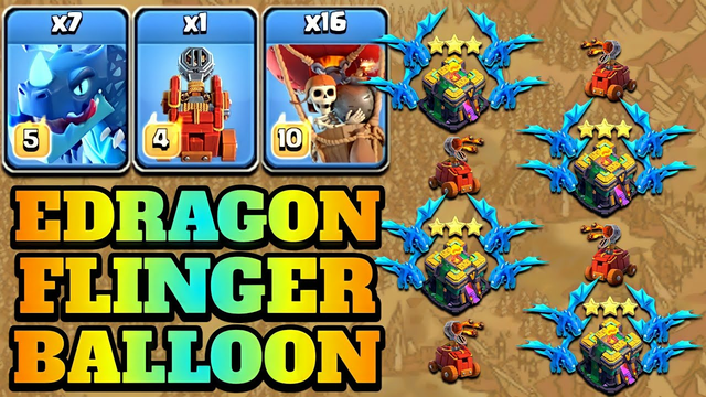 Electro Dragon Th14 Attack Strategy 2022!! 7 EDragon + Flame Flinger + 16 Balloon | Clash of Clans