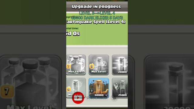 MAXING EARTHQUAKE SPELL CLASH OF CLANS