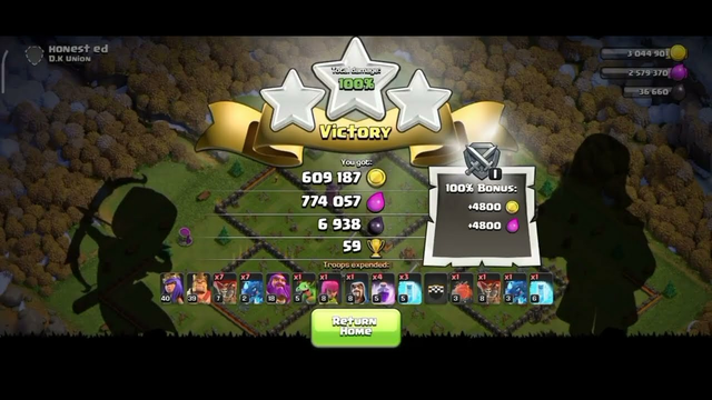 I gained 59 Trophies in a single attack in clash of clans