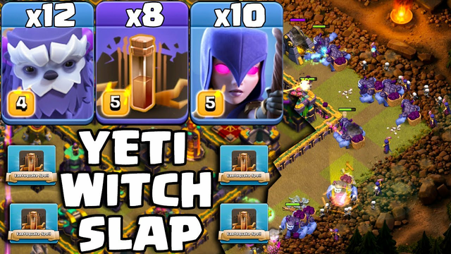 Th14 Yeti Witch Attack Strategy 2022 Clash Of Clans !! 12 Yeti + 8 Earthquake + 10 Witch Th14 Attack