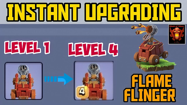 Instant upgrading Flame Flinger level 1 To level 4 Max level , #clashofclans #coc #tamil #shan