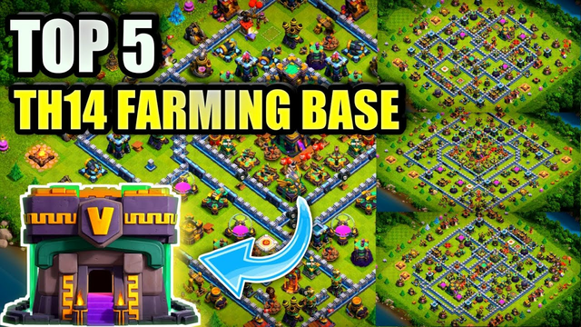 TOP 5 BEST TH14 FARMING BASE WITH LINK - CLASH OF CLANS
