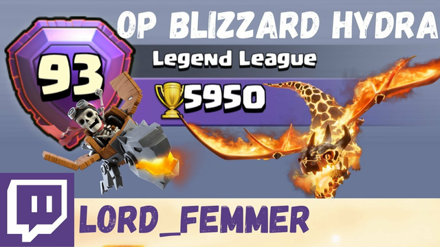TOP 100 LEGENDS PLAYER USING BLIZZARD HYDRA | SUPER DRAGONS & RIDERS | 5900 TROPHIES Clash of Clans