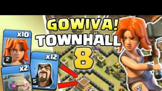 TH 8 GoWiVa (Golem, Wizard, Valkyrie) Attacks Strategy Clash of Clans - COC