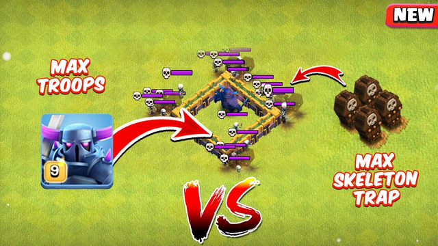 Max Troops Vs Skeleton Traps! Who Survive? Clash of Clans