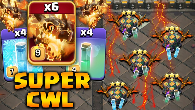 CWL Super Dragon Attack With 4 Invisible + 4 Freeze -Th14 Attack Strategy 2022 - Clash Of Clans