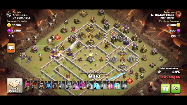 Attack TH 11 Blizard Lavaloon Clash Of Clans 3 Star